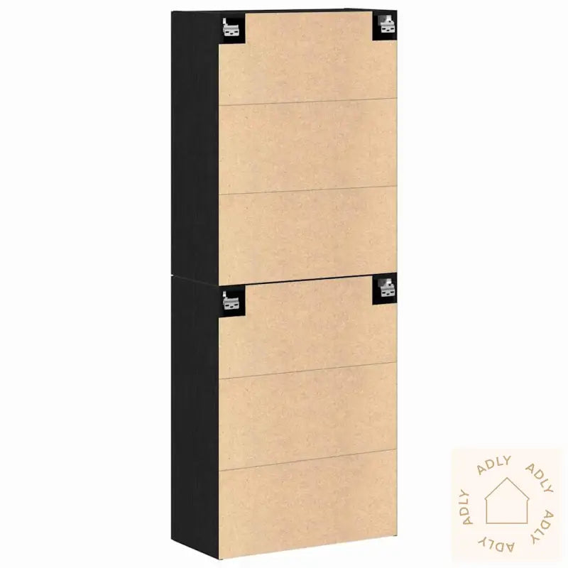 Skap, 2 Stk I Svart Eik, 69,5X34X180 Cm, Laget Av Konstruert Tre