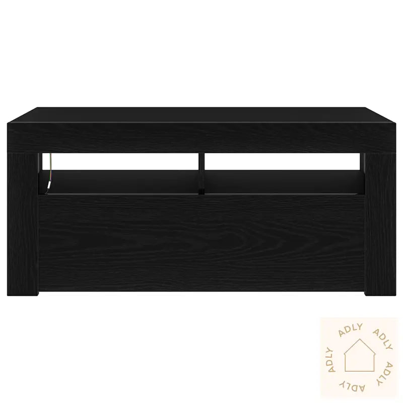 Tv-Skap Med Led Svart Eik 90X35X40 Cm Konstruert Tre