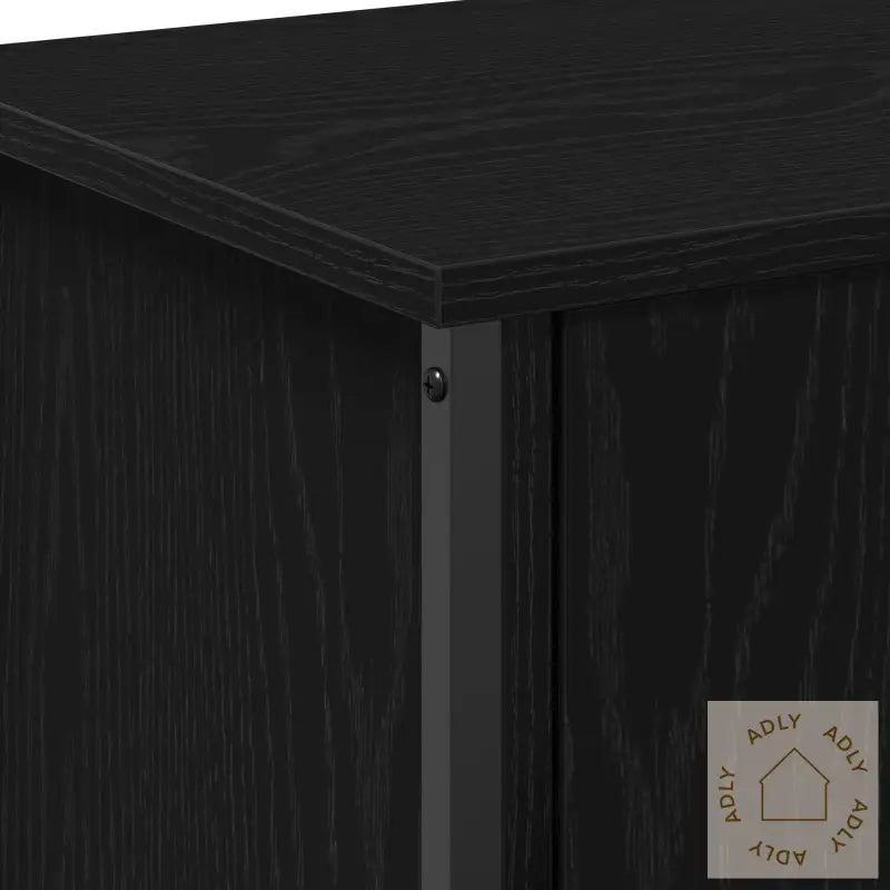 Svart Eik Tv Stativ Svart Eik Konstruert Tre 60 X 35 X 45 Cm