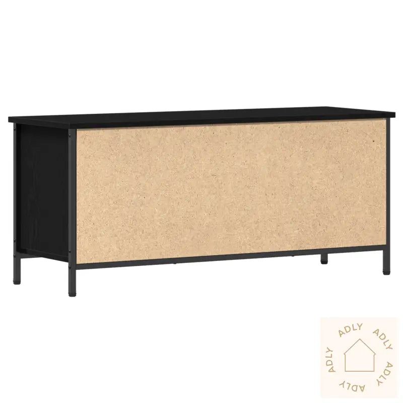 Svart Eik Tv Stativ Svart Eik Sponsplate, Metall 102 X 35 X 45 Cm