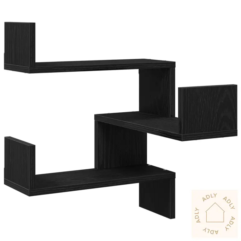 Vegghjørnehylle Svart Eik 40X40X49,5 Cm Laget Av Tre