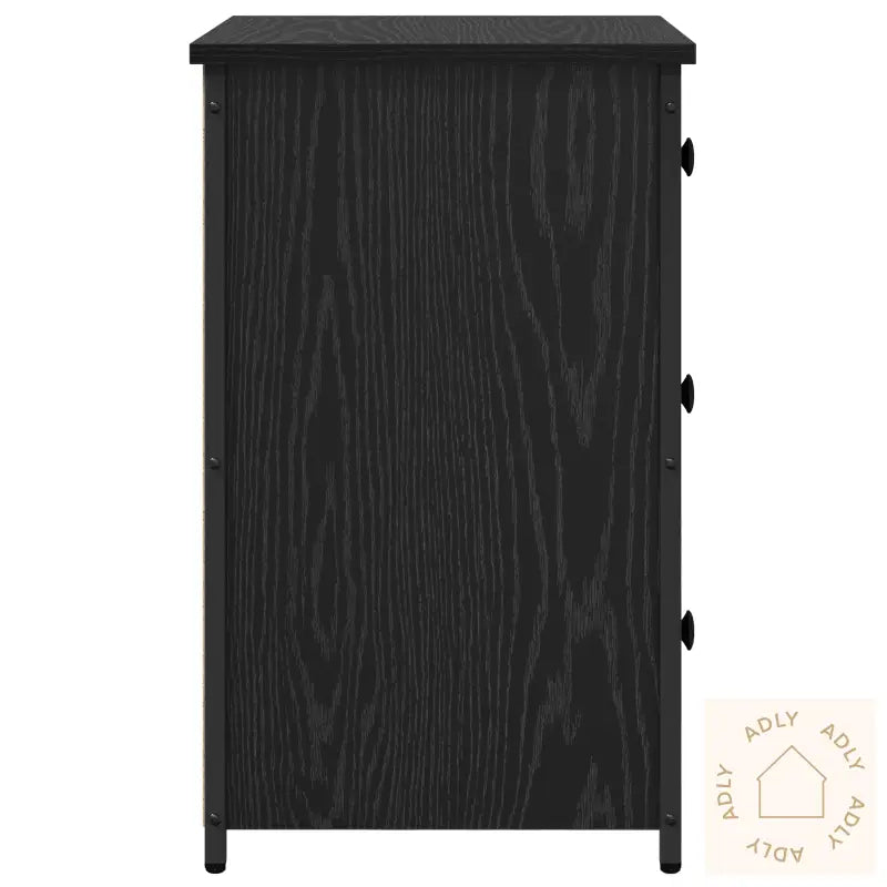 Svart Eike Nattbord Svart Eike Mdf, Metall Kompakt