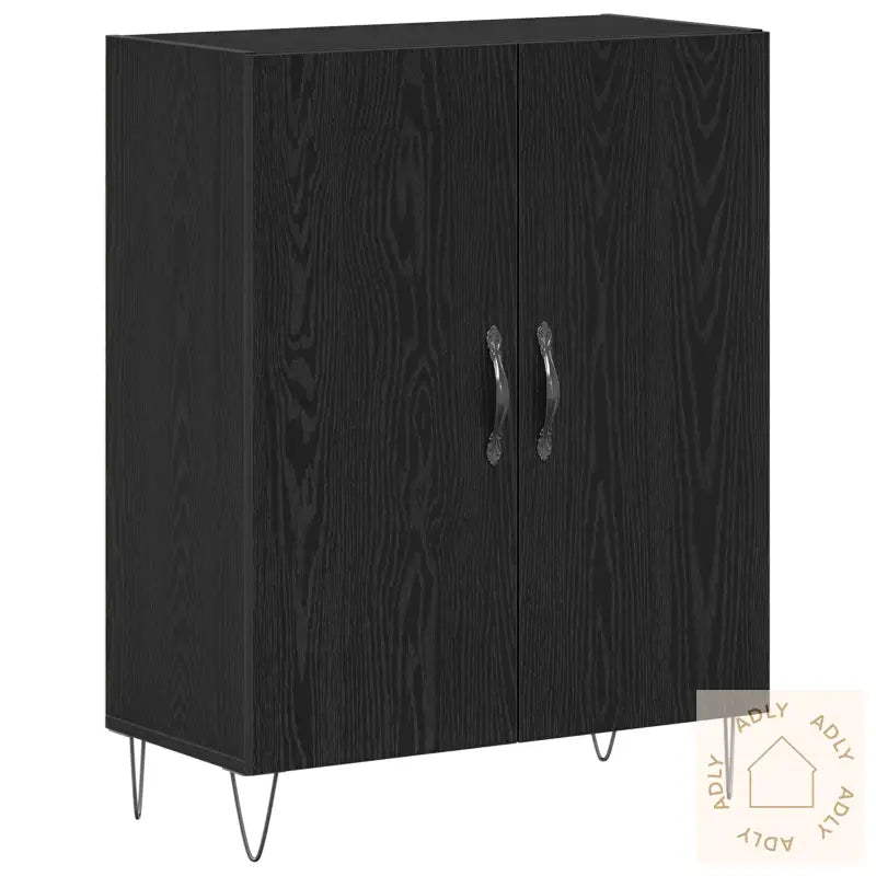 Sideboard Svart Eik 69,5X34X90 Cm Konstruert Tre