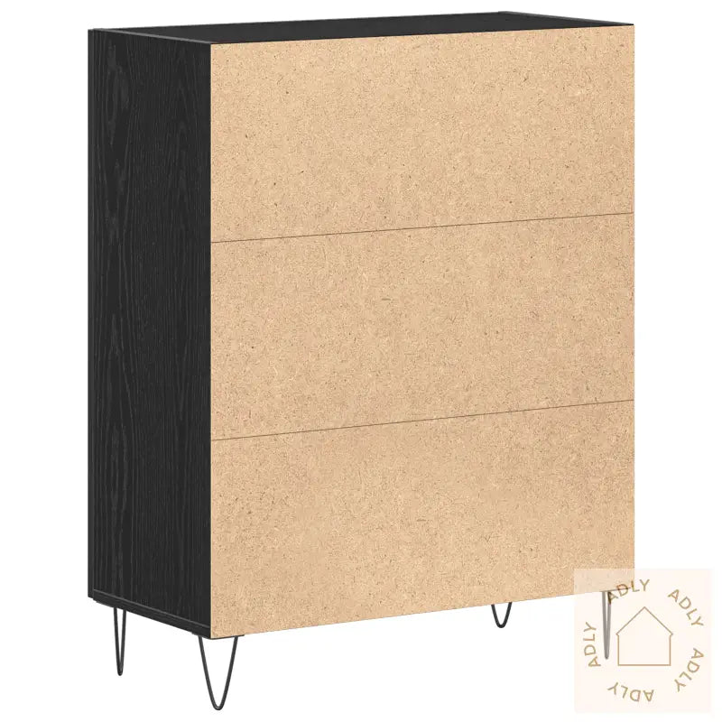 Sideboard Svart Eik 69,5X34X90 Cm Konstruert Tre