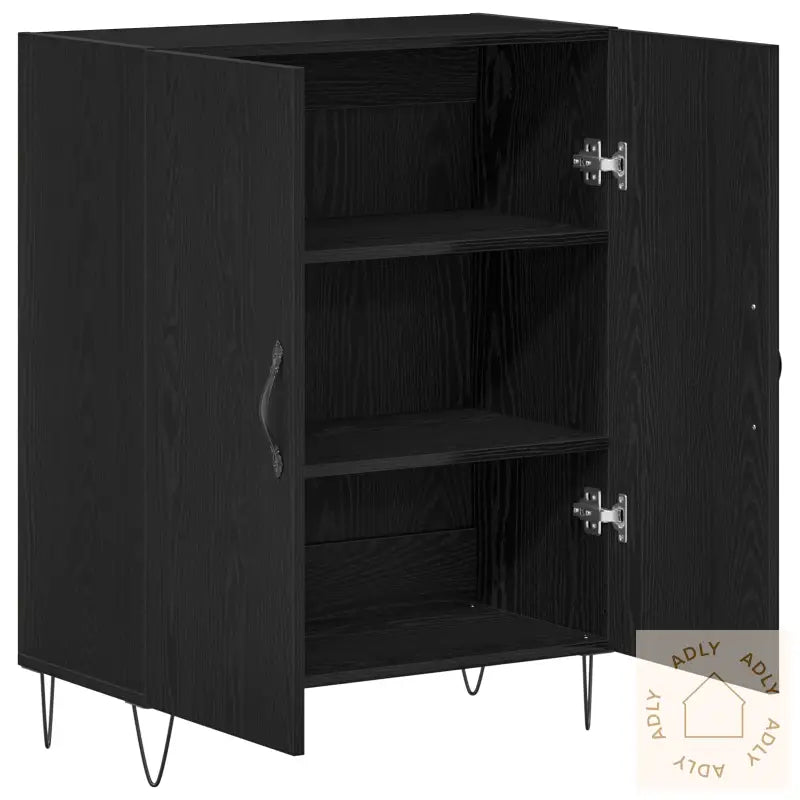 Sideboard Svart Eik 69,5X34X90 Cm Konstruert Tre