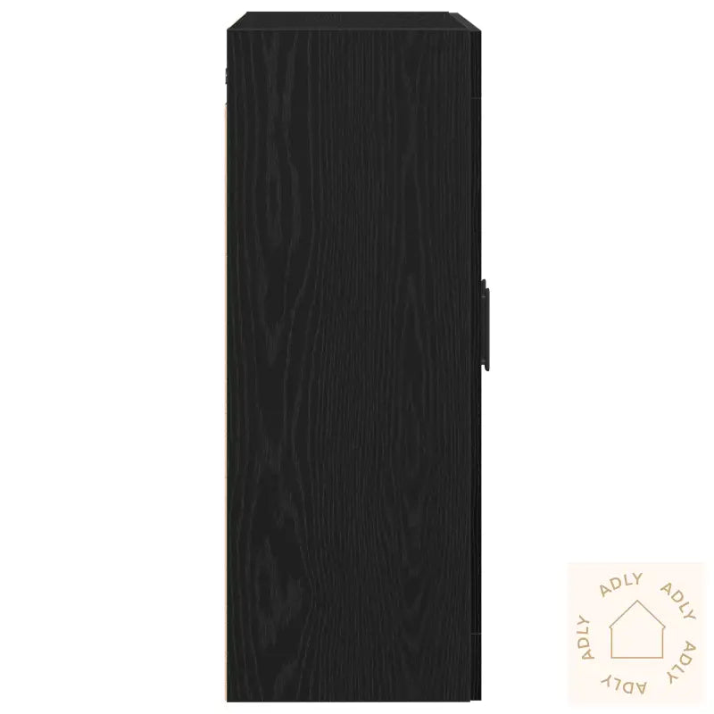 Høyskap Svart Eik 69,5X34X90 Cm Lagd Av Konstruert Tre