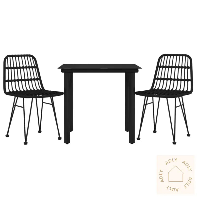 Hagespisegruppe 3 Deler Svart Polyrotting