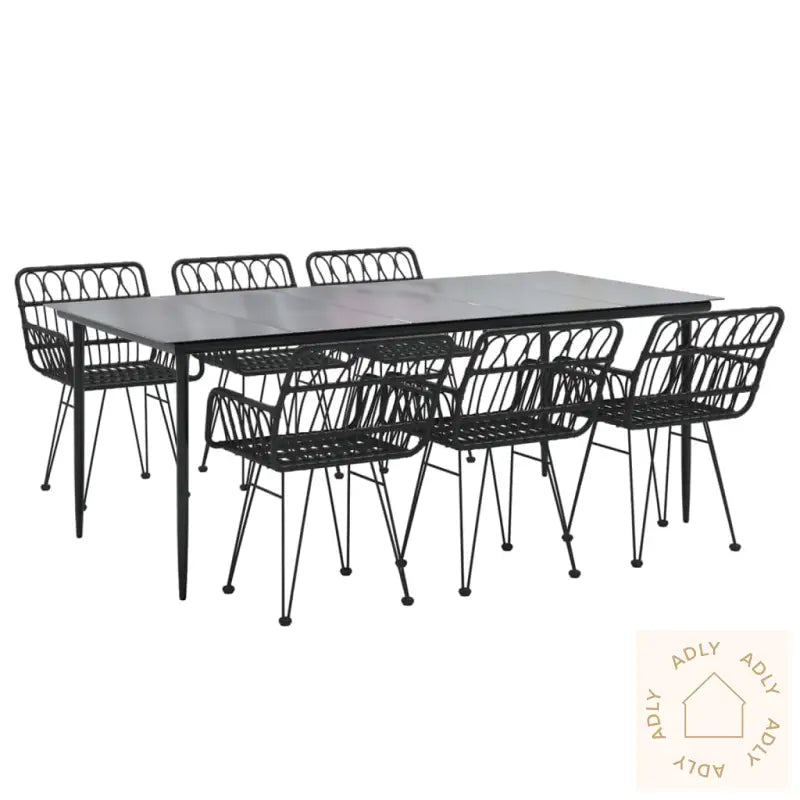 Hagespisegruppe 7 Deler Svart Polyrotting