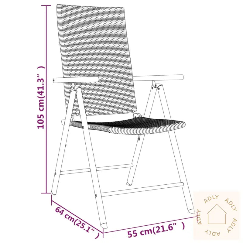 Utendørs Spisestue 5 Deler Svart