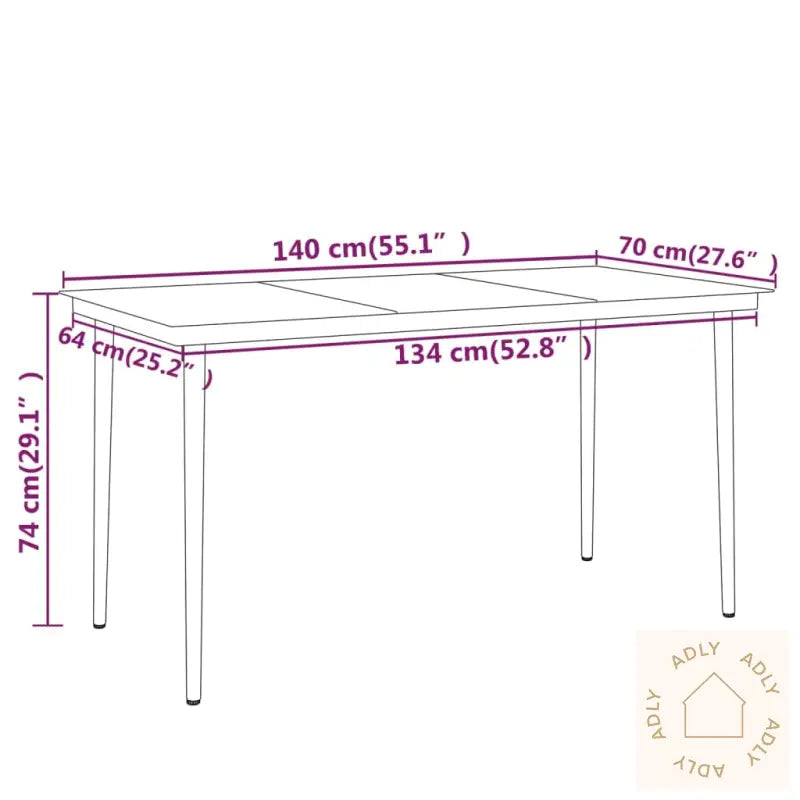 Utendørs Spisestue 5 Deler Svart