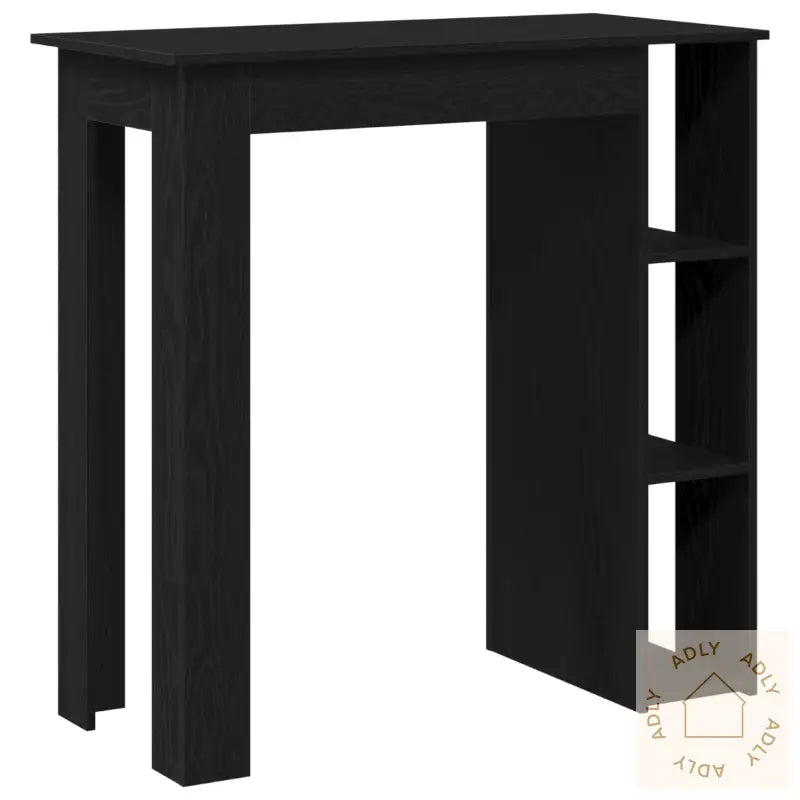 Barbord Med Hylle - Svart Eik, 102X50X103,5 Cm, Laget Av Konstruert Tre