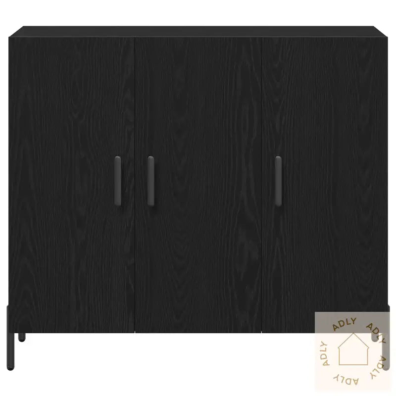 Svart Eikebord 90X34X80 Cm Laget Av Konstruert Tre
