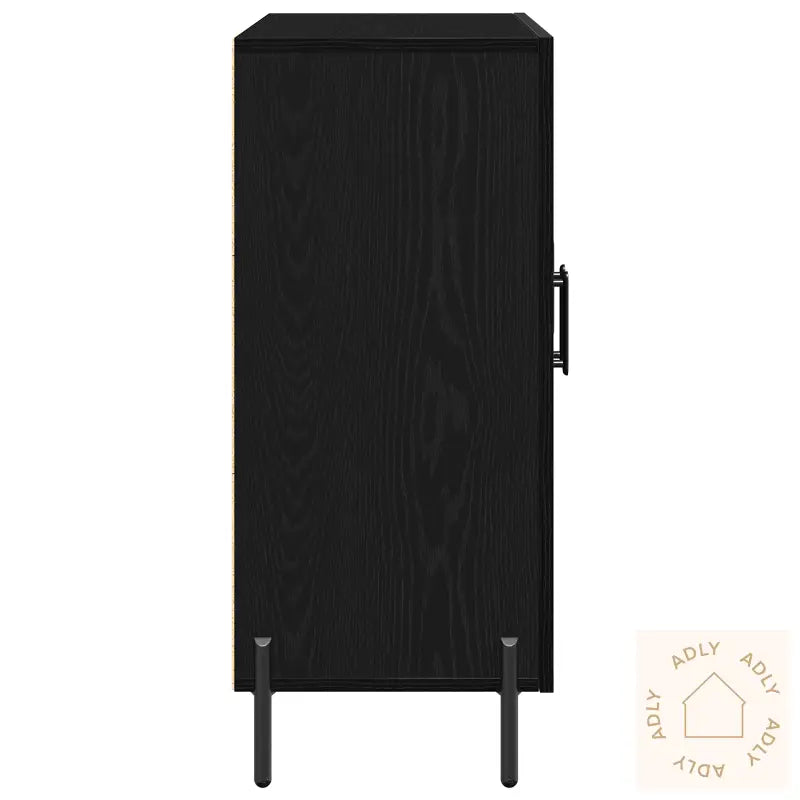 Svart Eikebord 90X34X80 Cm Laget Av Konstruert Tre