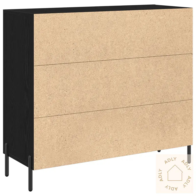 Svart Eikebord 90X34X80 Cm Laget Av Konstruert Tre