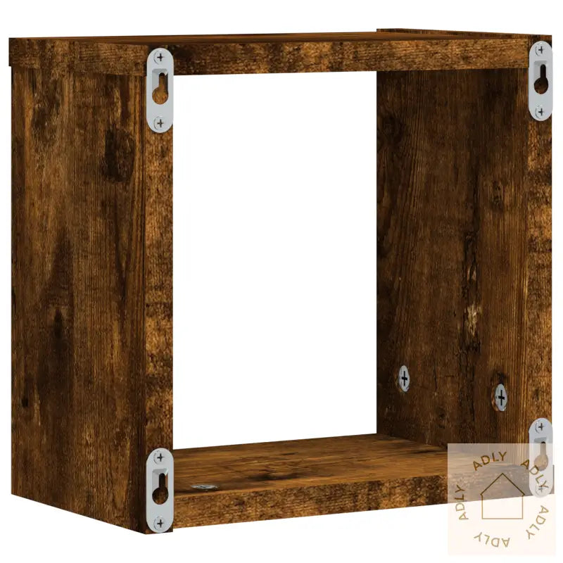 Svevende Hyller Røykfarget Eik Konstruert Tre Moderat