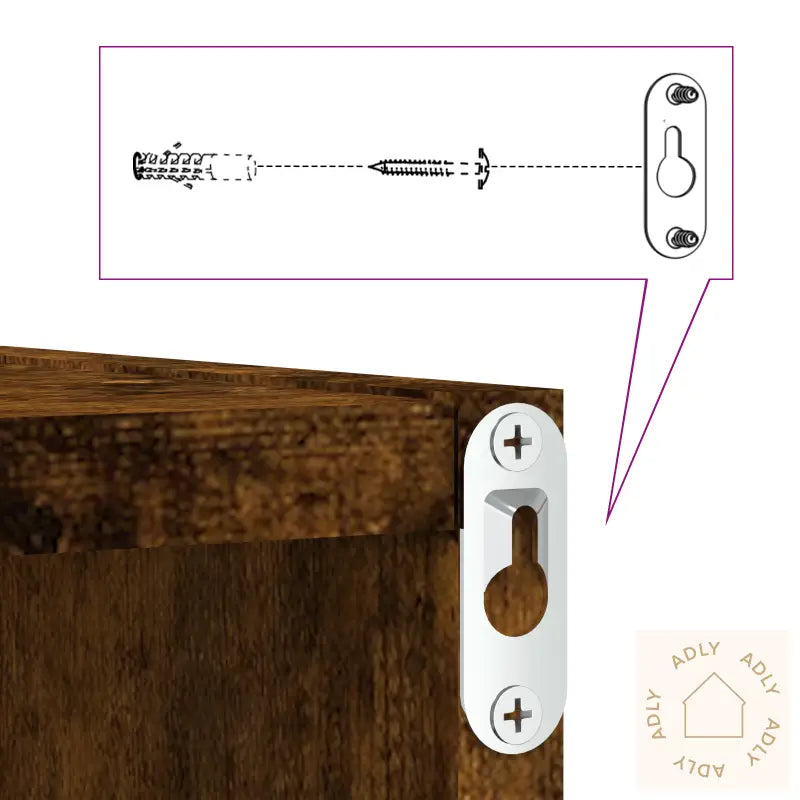 Svevende Hyller Røykfarget Eik Konstruert Tre Moderat