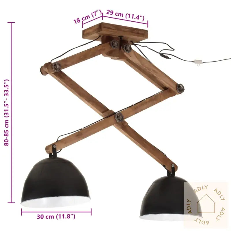 Taklampe 25 W Svart 29X18X85 Cm E27