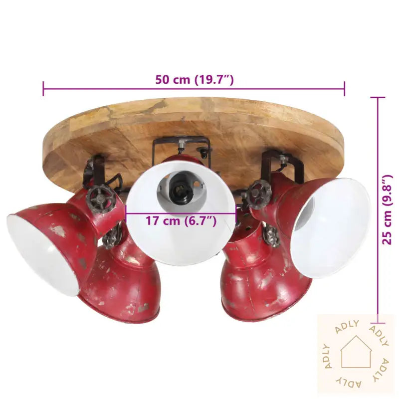 Taklampe 25 W Mørkerød 50X50X25 Cm E27