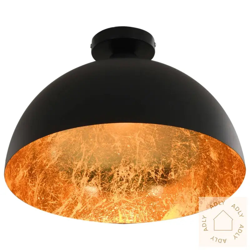 Taklamper 2 Stk Svart Og Gull Halvkuleformet E27