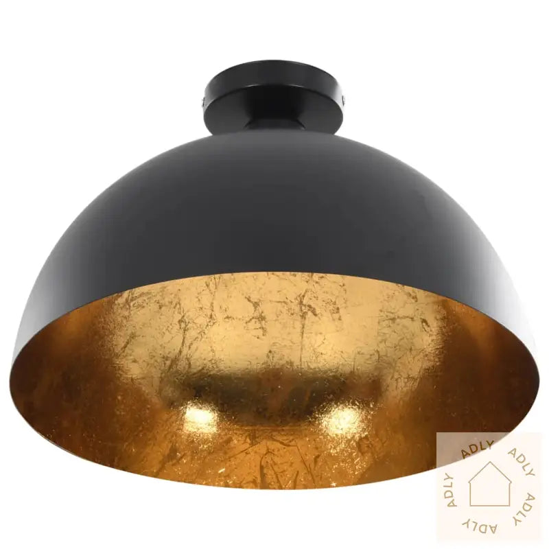 Taklamper 2 Stk Svart Og Gull Halvkuleformet E27
