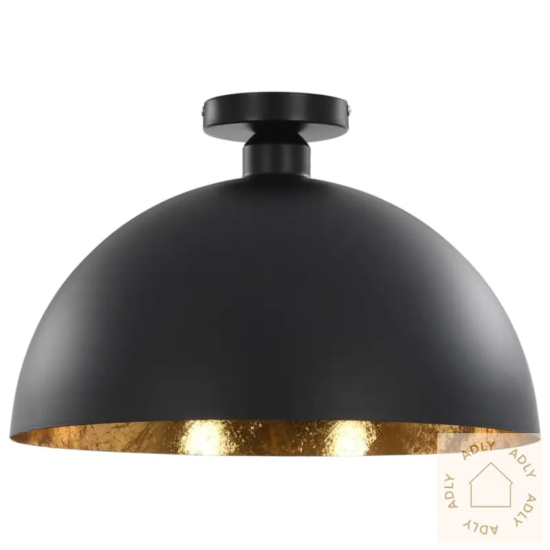 Taklamper 2 Stk Svart Og Gull Halvkuleformet E27
