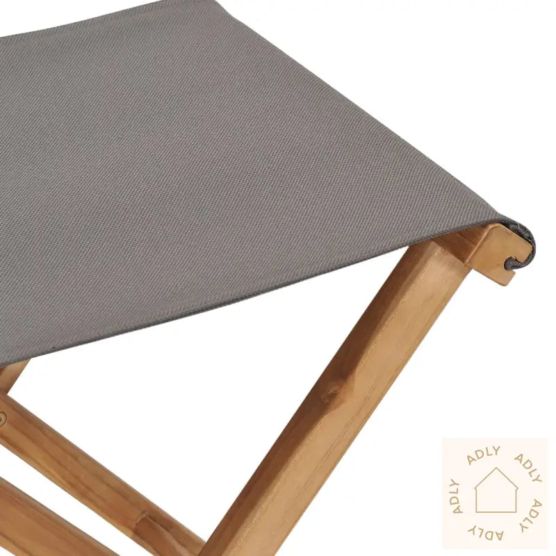 Klappstoler 2 Stk Heltre Teak Og Stoff Mørkegrå