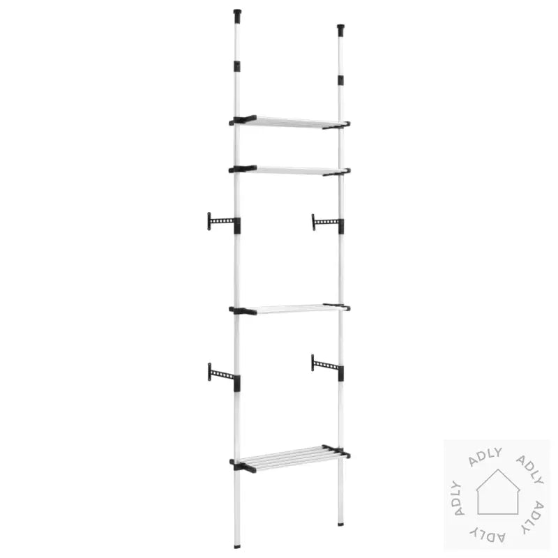 Teleskopisk Garderobesystem Med Hyller Aluminium