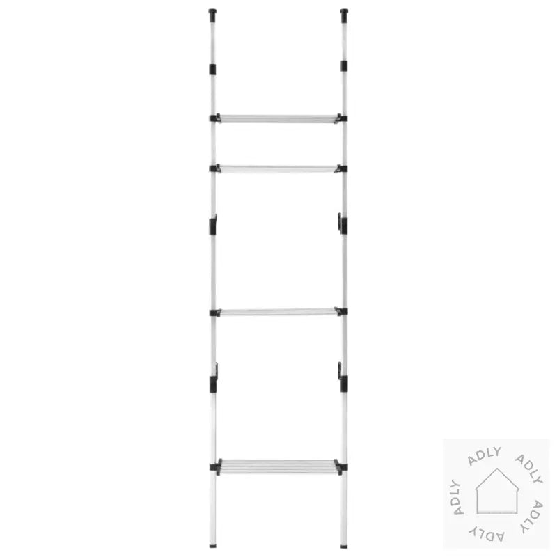 Teleskopisk Garderobesystem Med Hyller Aluminium