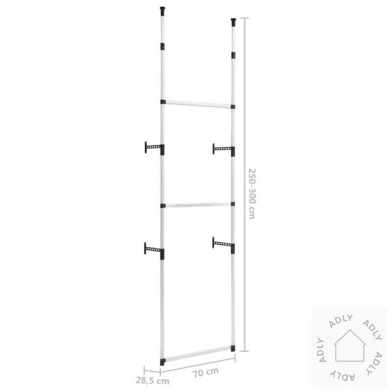 Teleskopisk Garderobesystem Med Stenger Aluminium