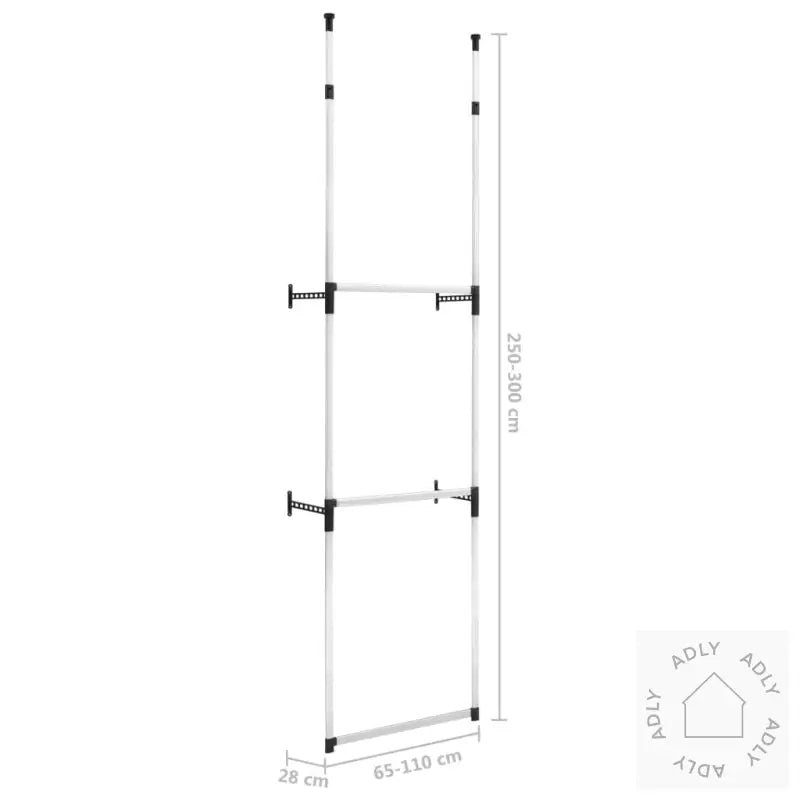 Teleskopisk Garderobesystem Med Stenger Aluminium