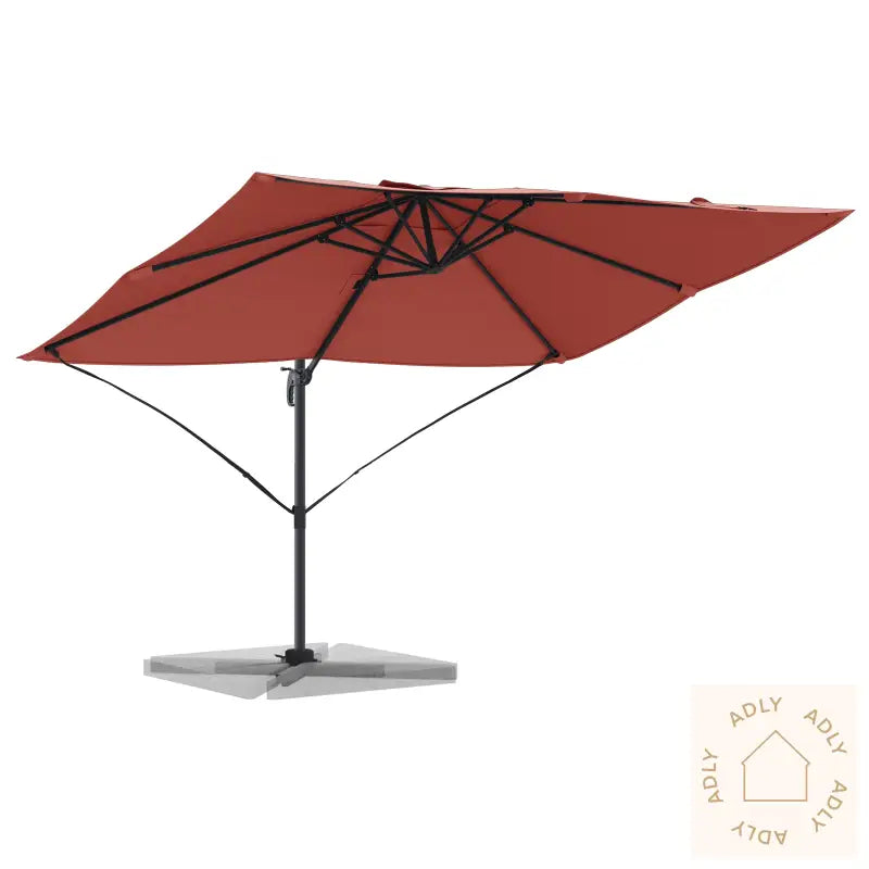 Cantilever Parasoll Terracotta Polyester, Stål Stor