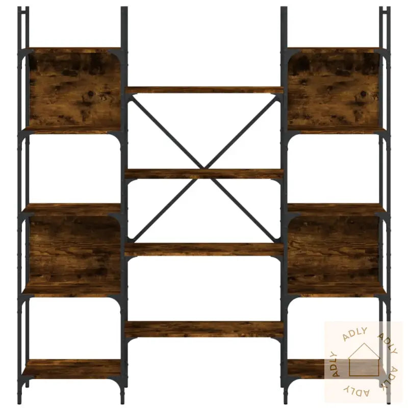Bokhylle Røkt Eik 155,5X24X166,5 Cm Konstruert Tre