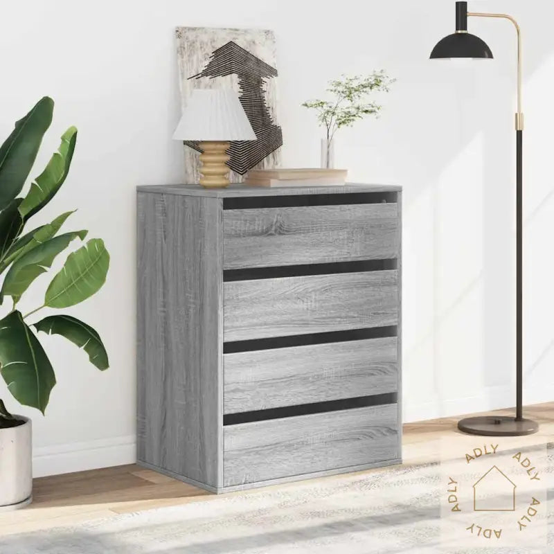 Kommode Grå Sonoma 60X41X76 Cm Konstruert Tre