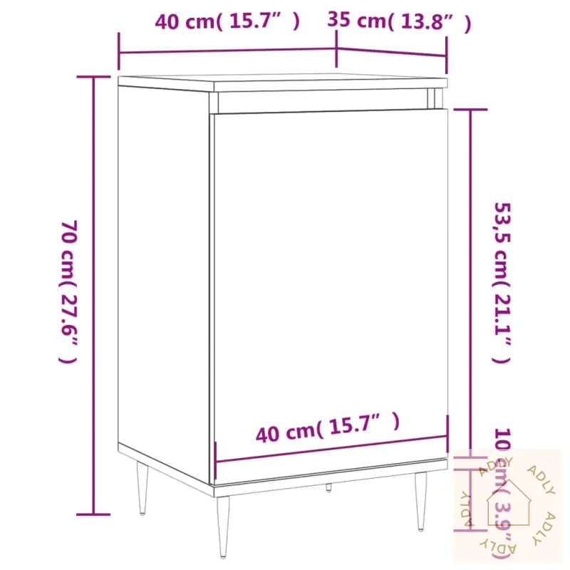 Skjenk Betonggrå 40X35X70 Cm Konstruert Tre