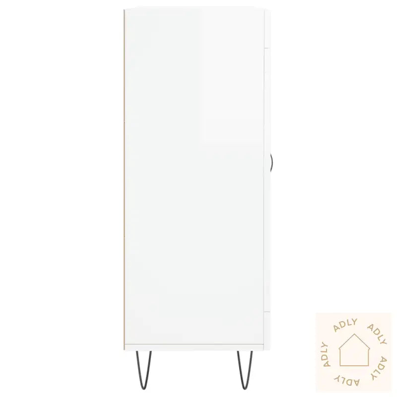 Skjenk Høyglans Hvit 69,5X34X90 Cm Konstruert Tre