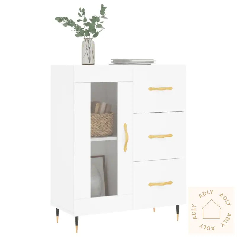 Skjenk Hvit 69,5X34X90 Cm Konstruert Tre