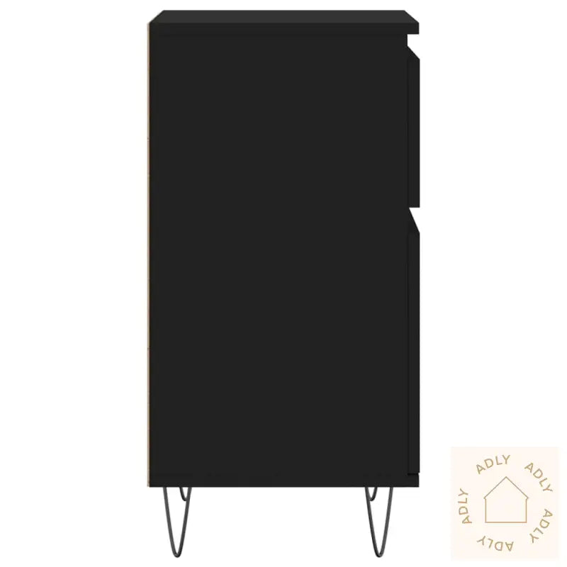 Skjenk 2 Stk Svart 40X35X70 Cm Konstruert Tre