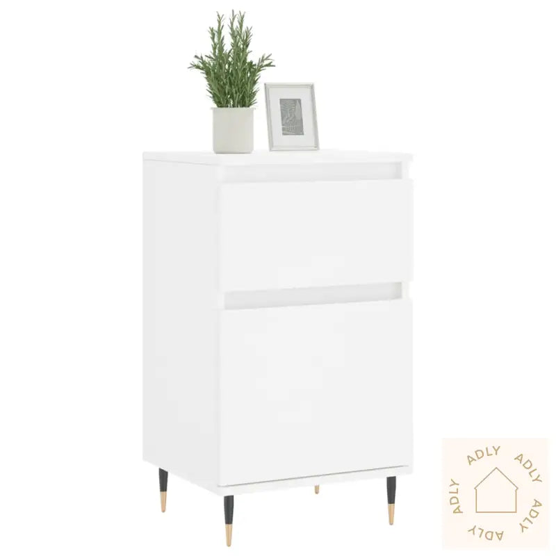Skjenker 2 Stk Hvit 40X35X70 Cm Konstruert Tre