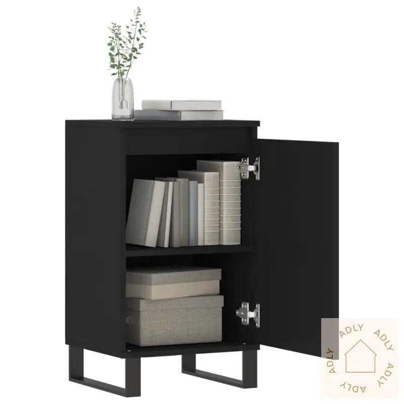 Skjenk 2 Stk Svart 40X35X70 Cm Konstruert Tre