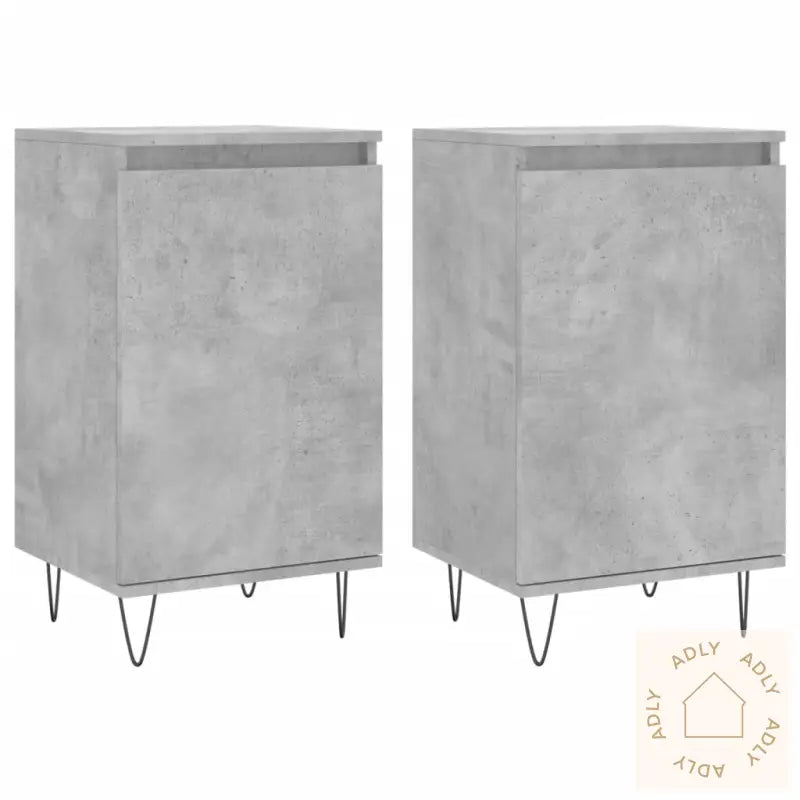 Skjenker 2 Stk Betonggrå 40X35X70 Cm Konstruert Tre