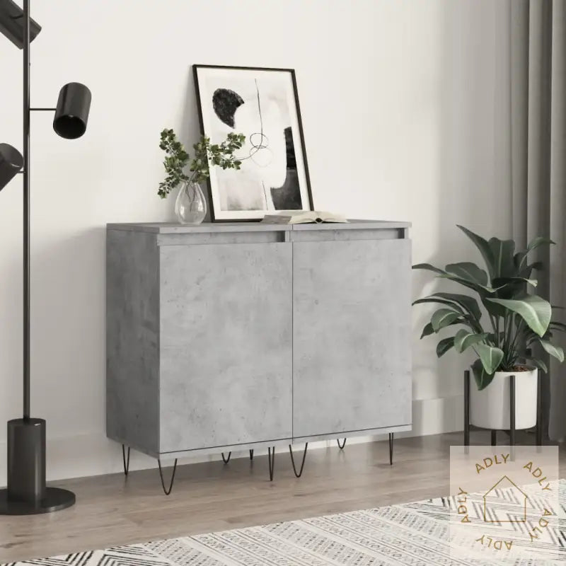 Skjenker 2 Stk Betonggrå 40X35X70 Cm Konstruert Tre