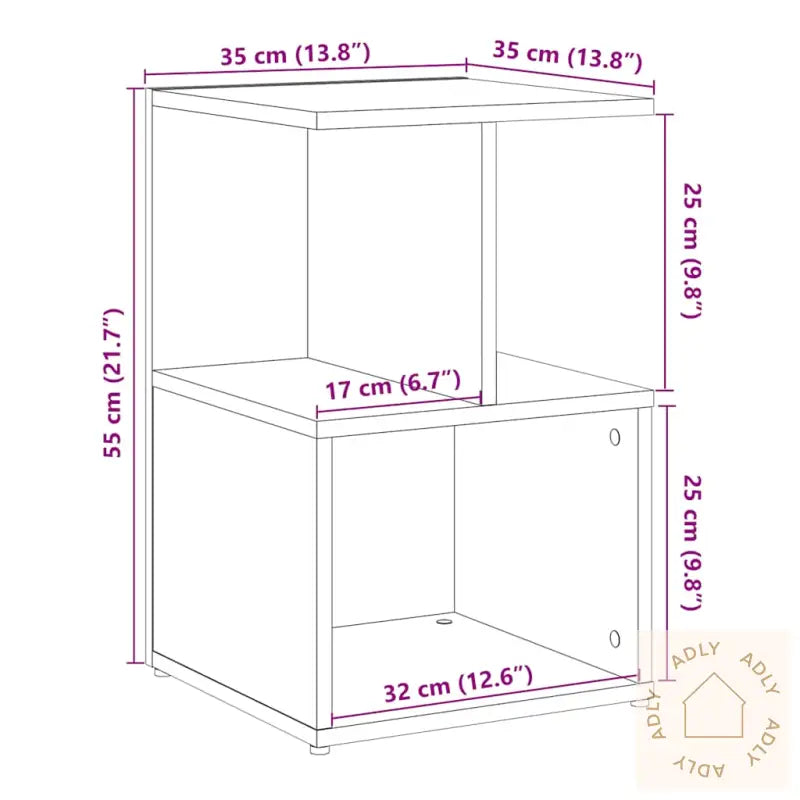 Nattbord Gammelt Tre 35X35X55 Cm Konstruert Tre