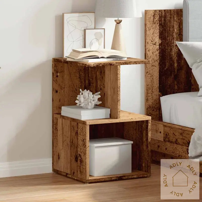 Nattbord Gammelt Tre 35X35X55 Cm Konstruert Tre
