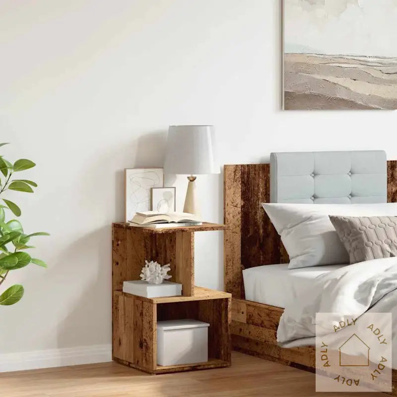 Nattbord Gammelt Tre 35X35X55 Cm Konstruert Tre