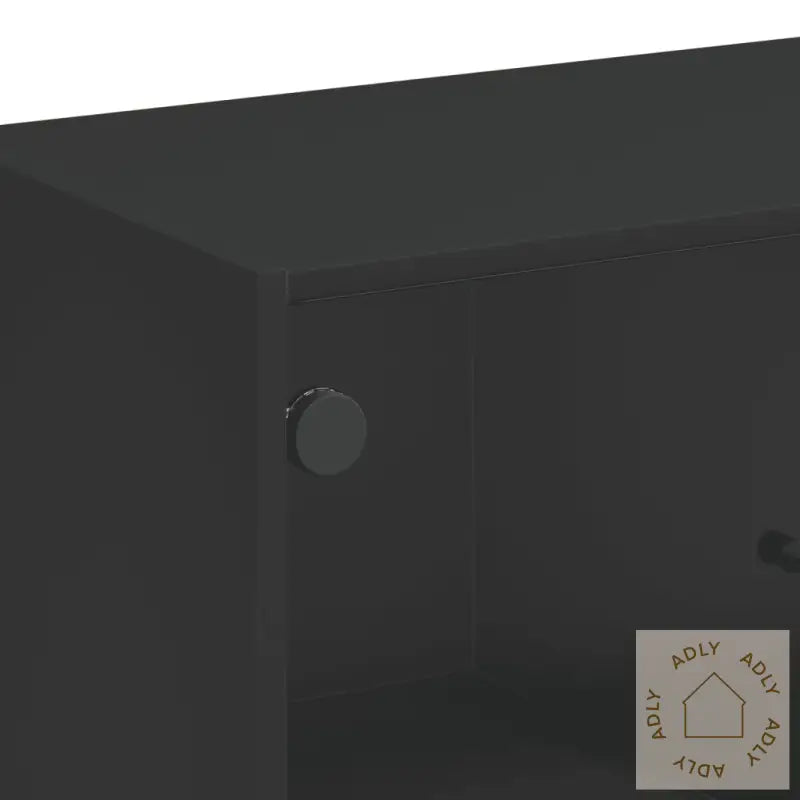 Sideskap Med Glassdører Svart 68X37X75,5 Cm