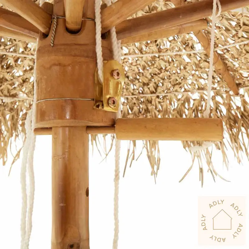 Tiki Paraply Med Banan Blad Kalesje 150 Cm Bambus