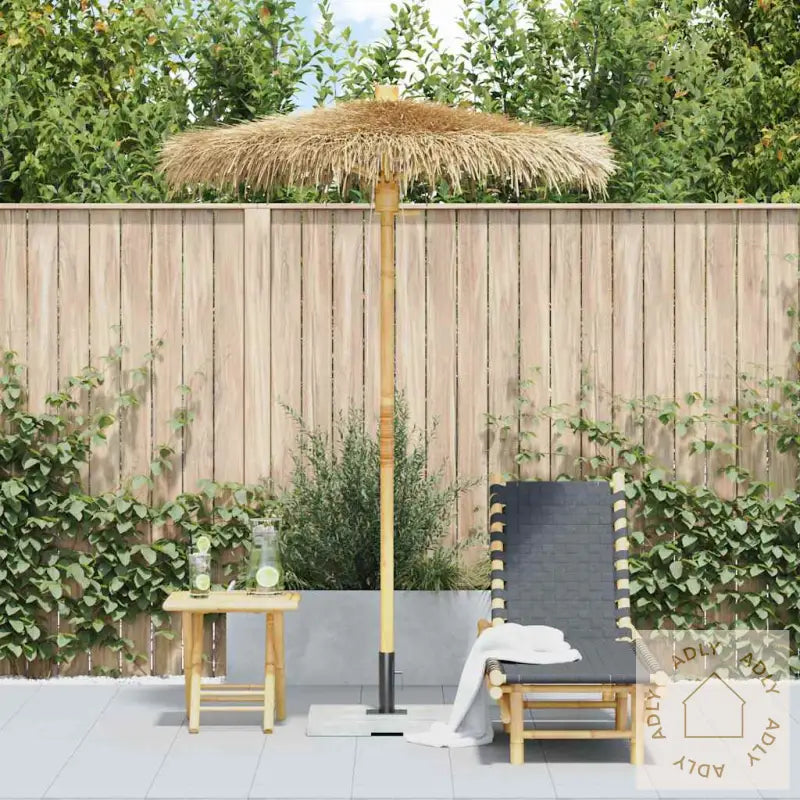 Tiki Paraply Med Banan Blad Kalesje 150 Cm Bambus