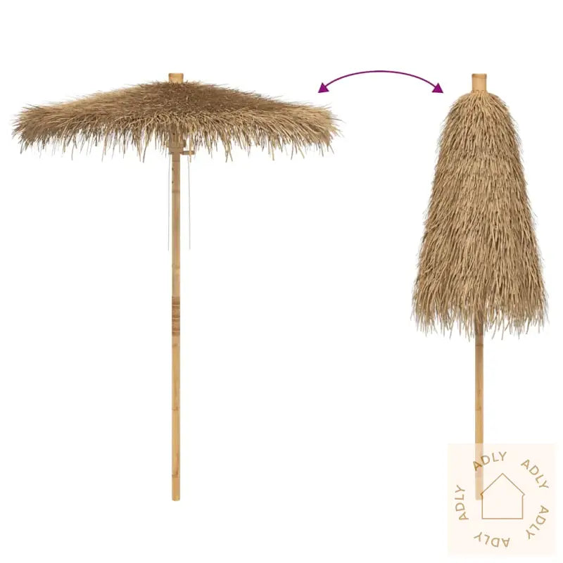 Tiki Paraply Med Banan Blad Kalesje 150 Cm Bambus