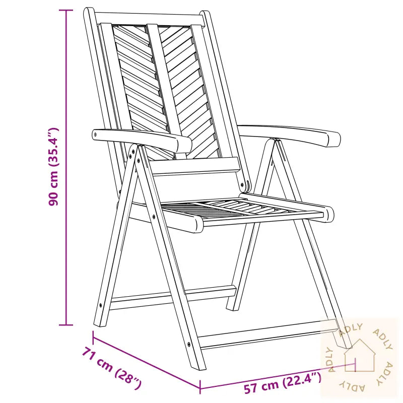 Tilbakelente Hagemøbler 6 Stk Solid Tre Acacia