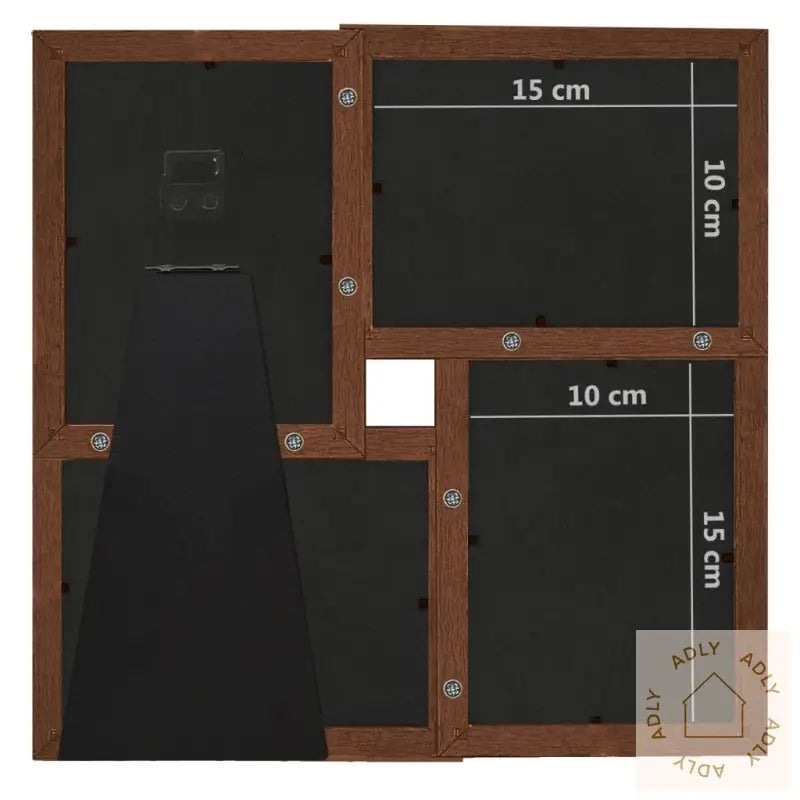 Fotorammekollasj For 4X(10X15 Cm) Bilde Mørkebrun Mdf